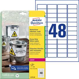 Etikett AVERY polyester 45,7x21,2mm(960) produktbilde