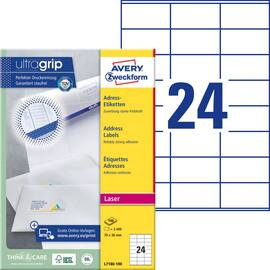 Etikett AVERY laser 70x36mm (2400) produktbilde