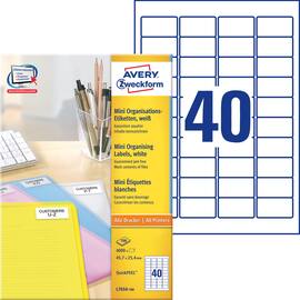Etikett AVERY mini laser 45,7x25,4(4000) produktbilde