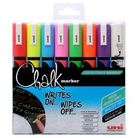Uni-Ball Kreidemarker PWE-5M, Rundspitze, 1,8-2,5mm, abwischbar, sortiert, 8 Stück Artikelbild