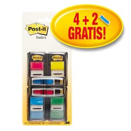Post-it® Indexstreifen, 4-farbig + Pfeile, 2-farbig sortiert, 25,4/11,9x43,2mm Artikelbild