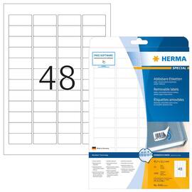 Herma Etiketten repositionierbar, weiss, 45,7x21,2mm, 1200 Etiketten/Packung Artikelbild