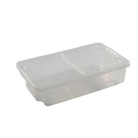 Oppbevaringsboks 55L transp. flat m/lokk produktbilde