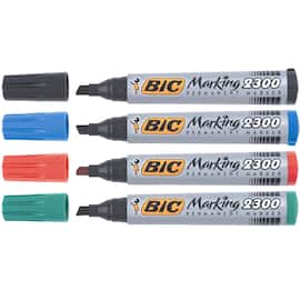 BIC® Marking™ 2300 Permanent-Marker, Keilspitze, 4 Farben im Set, 1 Set Artikelbild