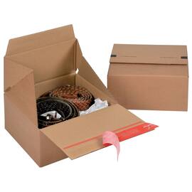 ColomPac Eurobox S mit Haftklebeverschluss und Aufreißfaden, Versandkarton, Versandverpackung, 194x194x87mm, Braun, 20 Stück Artikelbild