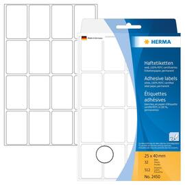 Herma Etiketten permanent, weiss, 25x40mm, 512 Etiketten/Packung Artikelbild
