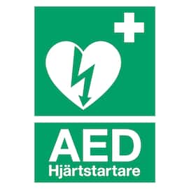 Skylt A4 Hjärtstartare AED produktfoto