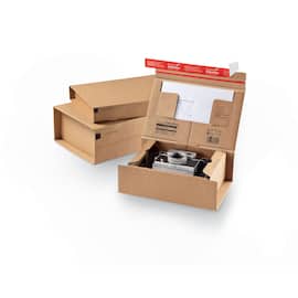 ColomPac Postbox M mit Haftklebeverschluss und Aufreißfaden, geeignet für 2 Ordner (80mm), 385x315x130mm, Braun, 10 Stück pro Packung, 3 Packungen Artikelbild