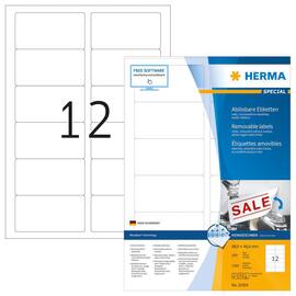 Herma Etiketten wiederablösbar, removeable, A4, weiss, 88,9x46,6mm, 1200 Stück Artikelbild