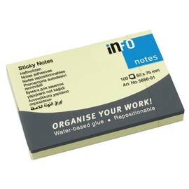 Notatblokk INFO 75x50mm gul produktbilde
