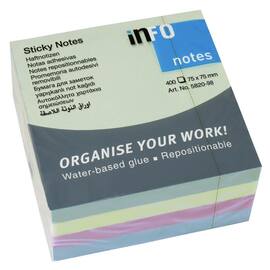 Notatkube INFO 75x75mm pastell produktbilde