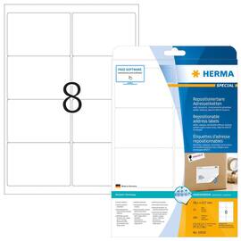 Herma Etiketten wiederablösbar, removeable, A4, weiß 99,1x67,7mm 200 Stück Artikelbild