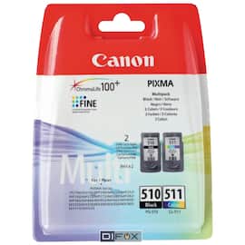 Canon Bläckpatron PG-510 + CL-511, svart och trefärgad produktfoto