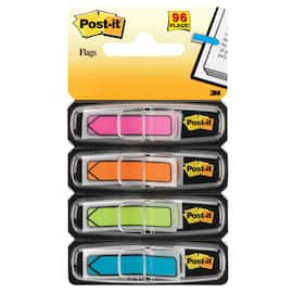 Post-it® Indexpilar med hållare, små, 11,9 x 43,2 mm, olika färger, 4 x 24-pack 684-ARR4 produktfoto