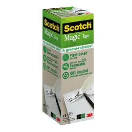 Scotch® Klebeband Magic™ A greener choice, Klebefilm, selbstklebend, permanent, 19 mm x 33 m, transparent, 9 Rollen pro Packung Artikelbild