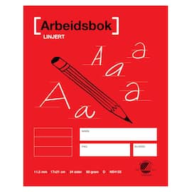 Arbeidsbok 17x21 80g 11,5mm linjert produktbilde