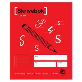 Skrivebok 17x21 80g 24bl 10mm linj m.lin produktbilde