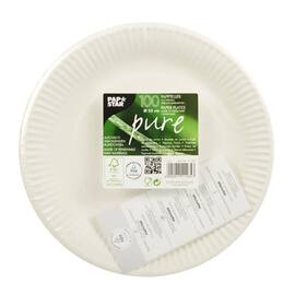 Tallerken PURE papp 23cm hvit (100) produktbilde