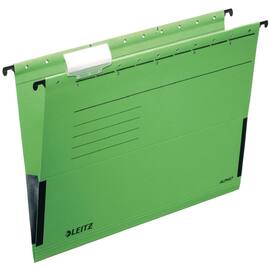 Leitz Hängetasche ALPHA®, A4, Karton (RC), 275g/m², mit Sichtreiter, seitlich Frösche, grün, 25 Stück pro Packung, 1 Packung Artikelbild