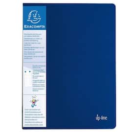 Exacompta Demobok, Up-line A4, 20 kristallklara fickor, 3-sidig etiketthållare, robust omslag i återvunnen polypropen, blå produktfoto