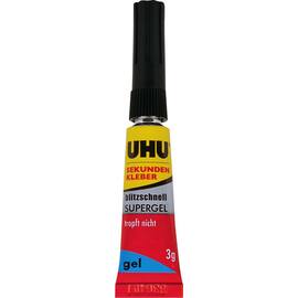 Uhu blitzschnell SUPERGEL, Sekundenkleber, 3g pro Tube, 1 Tube Artikelbild