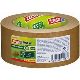 tesa® tesapack® Papier Standard ecoLogo 58291, Papier Klebeband, Packband, 50mm, braun, 1 Rolle Artikelbild