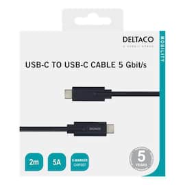 Kabel Deltaco USB-C til USB-C 2m produktbilde