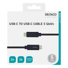 Kabel Deltaco USB-C til USB-C 2m produktbilde