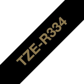 Brother Tape TZER334 12mm guld på svart produktfoto