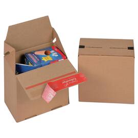 ColomPac Eurobox S mit Haftklebeverschluss und Aufreissfaden, Versandkarton, Versandverpackung, 145x95x140mm, Braun, 20 Stück Artikelbild
