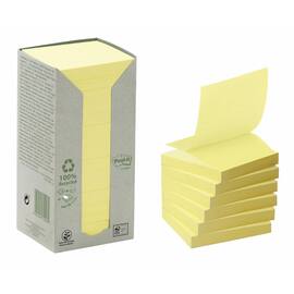 Post-it® Z-Notes Recycling, Haftnotizen, 76x76mm, gelb, 16 Blöcke á 100 Blatt Artikelbild