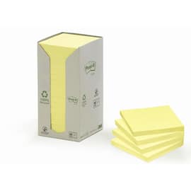 Post-it® Haftnotizen Recycling, 76x76mm, gelb, 100 Blatt pro Block, 16 Blöcke, 1 Packung Artikelbild