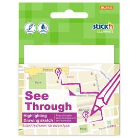 Notatblokk STICKY trans. 76x76 produktbilde