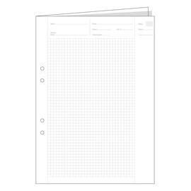 Provskrivningspapper A3 vikt, vitt 70g hålat papper, rutat 5x5mm, med standardtryck produktfoto