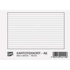 Kartotekkort EMO A6 linjert 200g (100) produktbilde