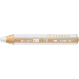 STABILO Farbstift woody 3in1, Aquarell, Buntstift, Zeichenstift, weiß, 1 Stück Artikelbild