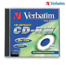Verbatim CD-RW Rohling, 12x, 700MB, 10 Stück Jewel Case Artikelbild
