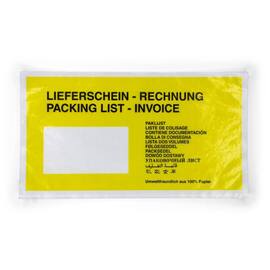 docuFIX® Dokumententasche aus Pergamin, Lieferschein/Rechnung, Fenster links, 228x120mm, gelb, 1000 Stück Artikelbild
