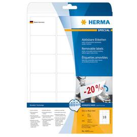 Herma Etiketten repositionierbar, weiß, 63,5x46,6mm, 450 Etiketten/Packung Artikelbild