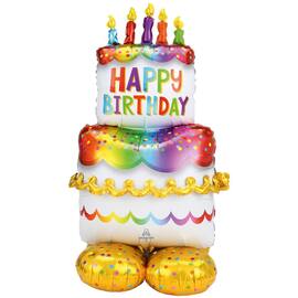 Ballong AMSCAN bursdagskake 68x134 folie produktbilde
