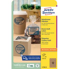 Etikett AVERY Ø60mm brun (300) produktbilde