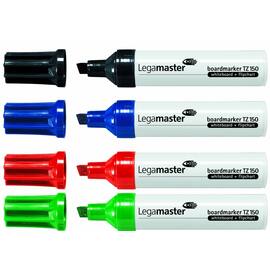 Legamaster Boardmarker TZ 150, Whiteboardmarker, Flipchartmarker, 2-7 mm, Keilspitze, nachfüllbar, farblich sortiert, 4er-Set, 1 Packung Artikelbild