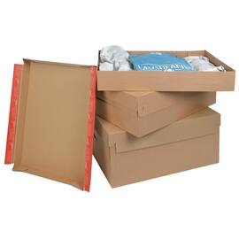 ColomPac Eurobox XL Top für Base 100/200/300, Deckel für Versandkarton mit Haftklebeverschluss und Aufreißfaden, Außenmaß 595x395x100mm, Braun, 10 Stück Artikelbild