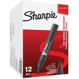 Paper Mate Permanentmarker W10, Keilspitze, schwarz, 12 Stück pro Packung Artikelbild