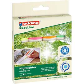 edding Textmarker 24 EcoLine, Keilspitze, 2-5 mm, 4er-Set Artikelbild