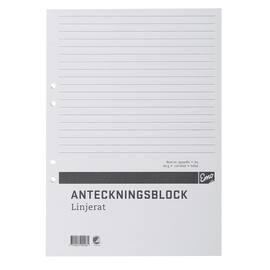Anteckningsblock A4 100 blad linjerat hålat TräFritt produktfoto