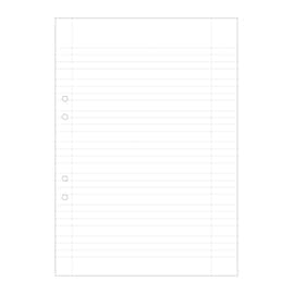 Lösblad A4, vitt 70g hålat papper, linjerad 5+5+5+7mm produktfoto