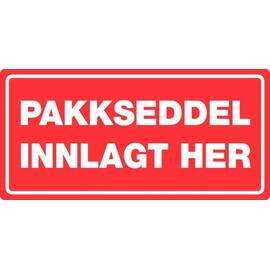 Etikett 'Pakkseddel innlagt ' 55x110mm produktbilde