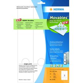 Herma Movables Ordneretiketten Rückenschilder A4, lang, weiß, 75 Stück, 1 Packung Artikelbild