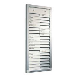 Legamaster An-/Abwesenheitstafel PROFESSIONAL, In- and Outboard, Stecktafel, für 20 Personen, magnetisch, weiß/silber, 26x54cm, 1 Stück Artikelbild